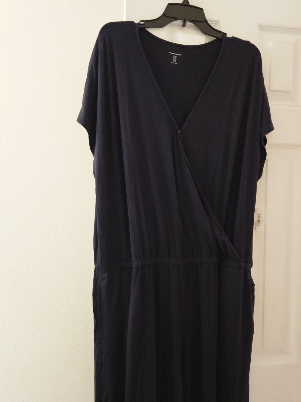 NWT Amazon Essentials Boho Black Elastic Waist Wrap-Front Layering Romper XXL